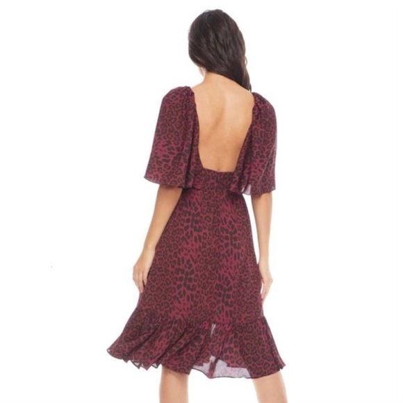 Dress The Population LASR - Burgundy Leopard Dress - Picture 1 of 9